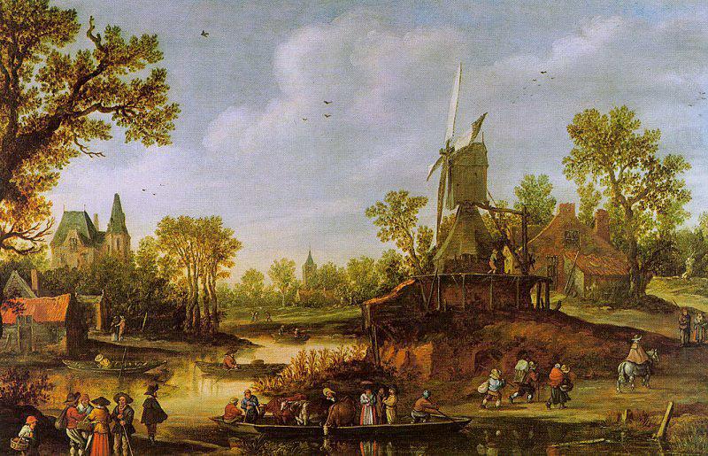 Jan van Goyen River Landscape with a Ferry china oil painting image